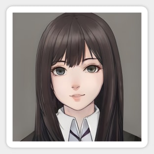 Black Hair Cute Anime High School Pretty Girl Magnet